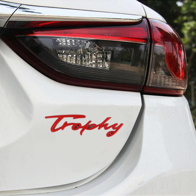 Car TROPHY Personalized Aluminum Alloy Decorative Stickers, Size: 11.5x2.5x0.35cm (Red)