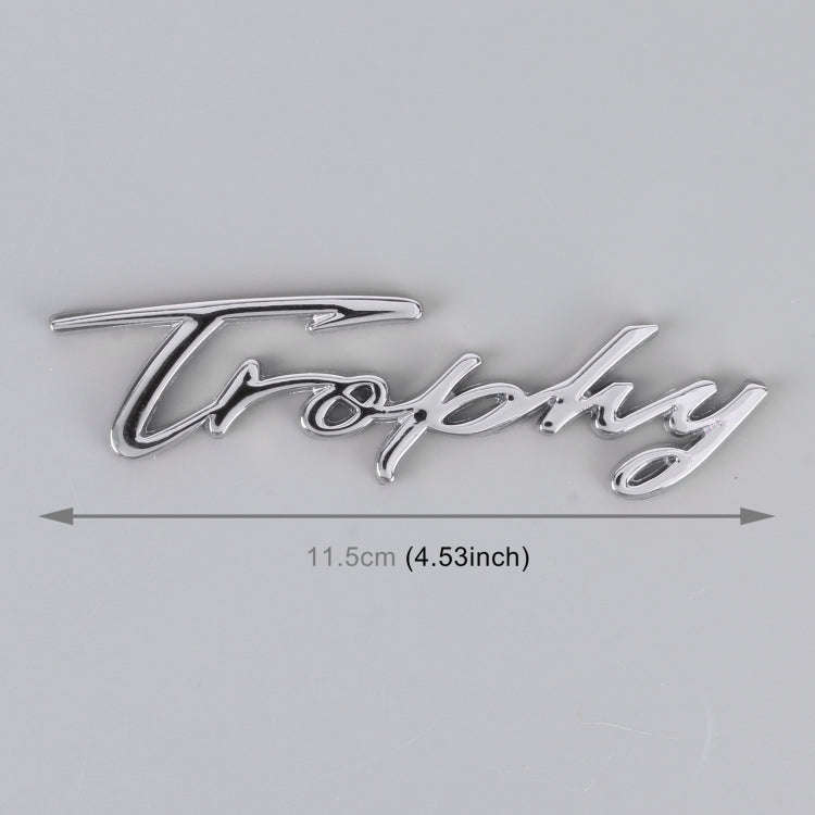 Car TROPHY Personalized Aluminum Alloy Decorative Stickers, Size: 11.5x2.5x0.35cm (Silver)