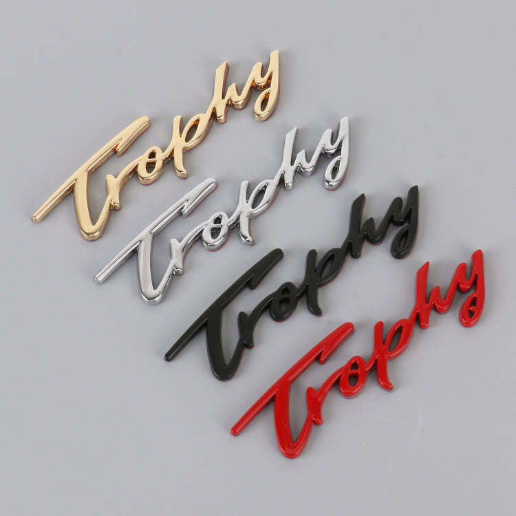 Car TROPHY Personalized Aluminum Alloy Decorative Stickers, Size: 11.5x2.5x0.35cm (Silver)
