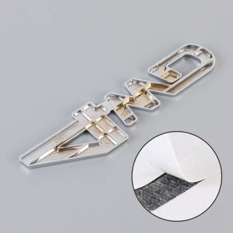 Car 4WD Personalized Aluminum Alloy Decorative Stickers, Size: 13x3.5x0.3cm (Black Silver)