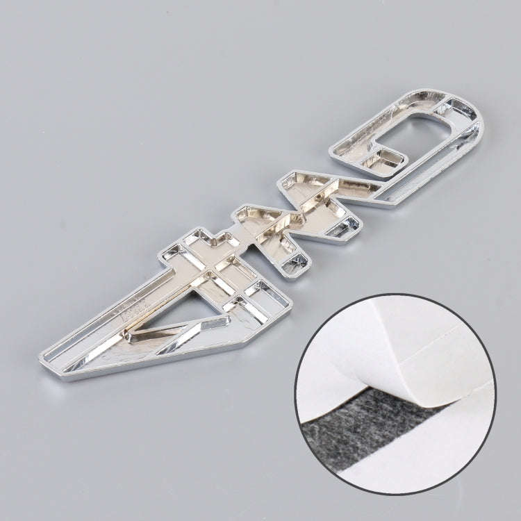 Car 4WD Personalized Aluminum Alloy Decorative Stickers, Size: 13x3.5x0.3cm (Silver+Red)