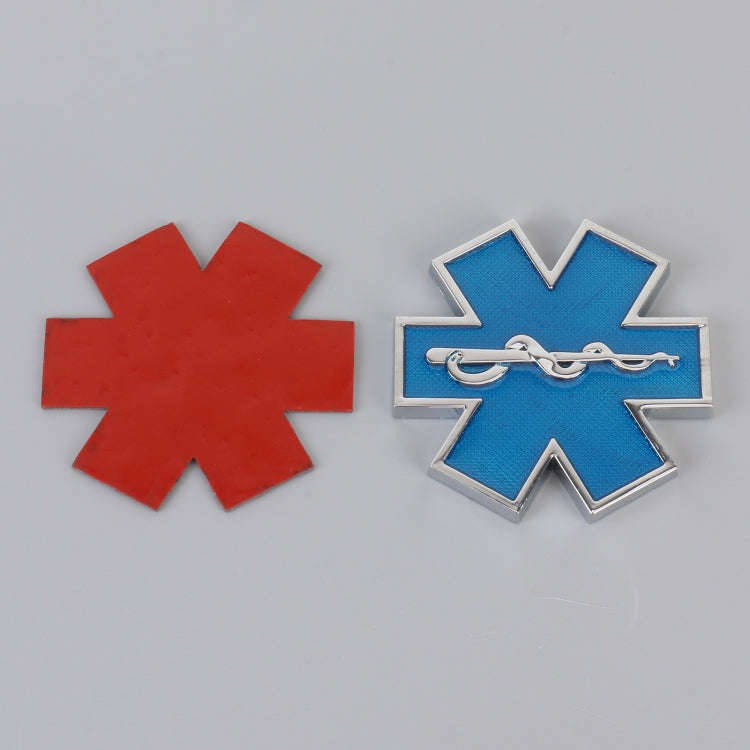 Car Star of Life Personalized Aluminum Alloy Decorative Stickers, Size: 6.5x0.5cm (Blue)