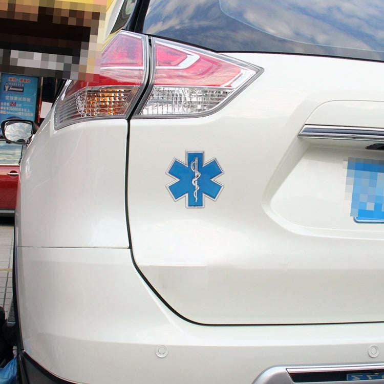 Car Star of Life Personalized Aluminum Alloy Decorative Stickers, Size: 6.5x0.5cm (Blue)