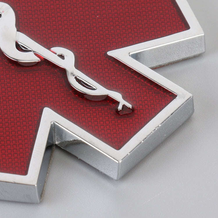 Car Star of Life Personalized Aluminum Alloy Decorative Stickers, Size: 6.5x0.5cm (Red)