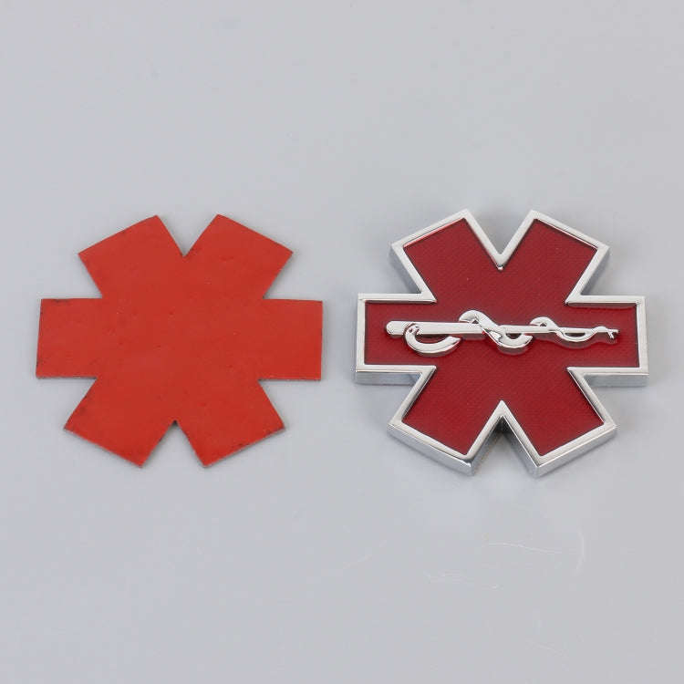 Car Star of Life Personalized Aluminum Alloy Decorative Stickers, Size: 6.5x0.5cm (Red)