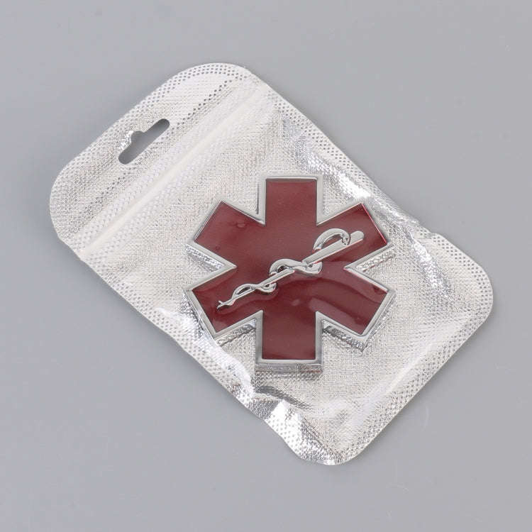 Car Star of Life Personalized Aluminum Alloy Decorative Stickers, Size: 6.5x0.5cm (Red)
