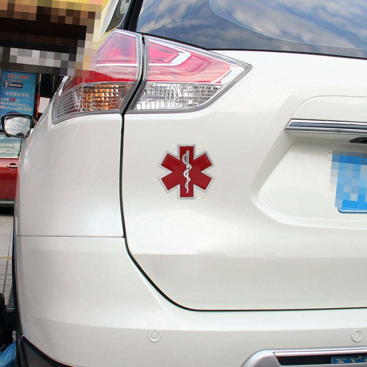 Car Star of Life Personalized Aluminum Alloy Decorative Stickers, Size: 6.5x0.5cm (Red)