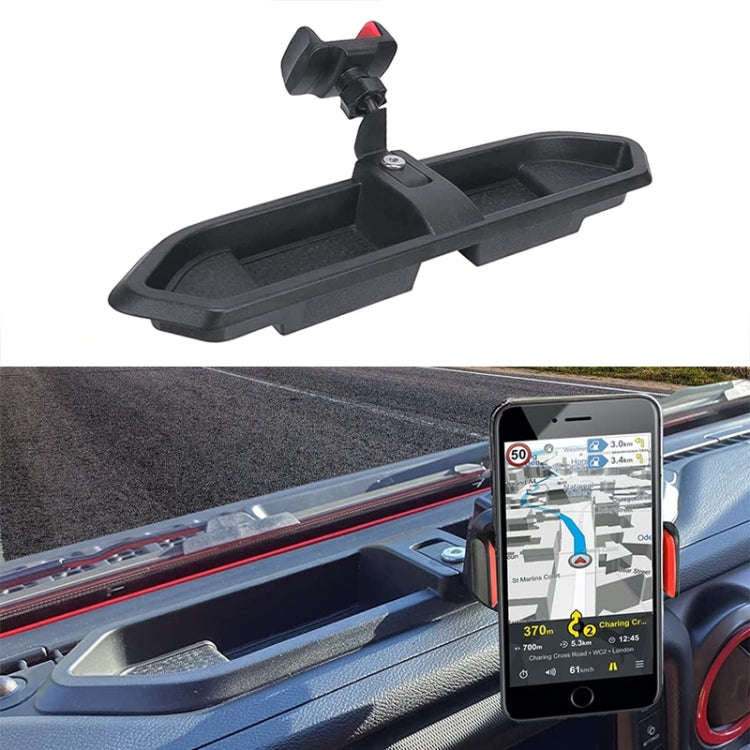 For Jeep Wrangler JL / JT 2018 Car Modified Dashboard Storage Box with Phone Navigation Bracket