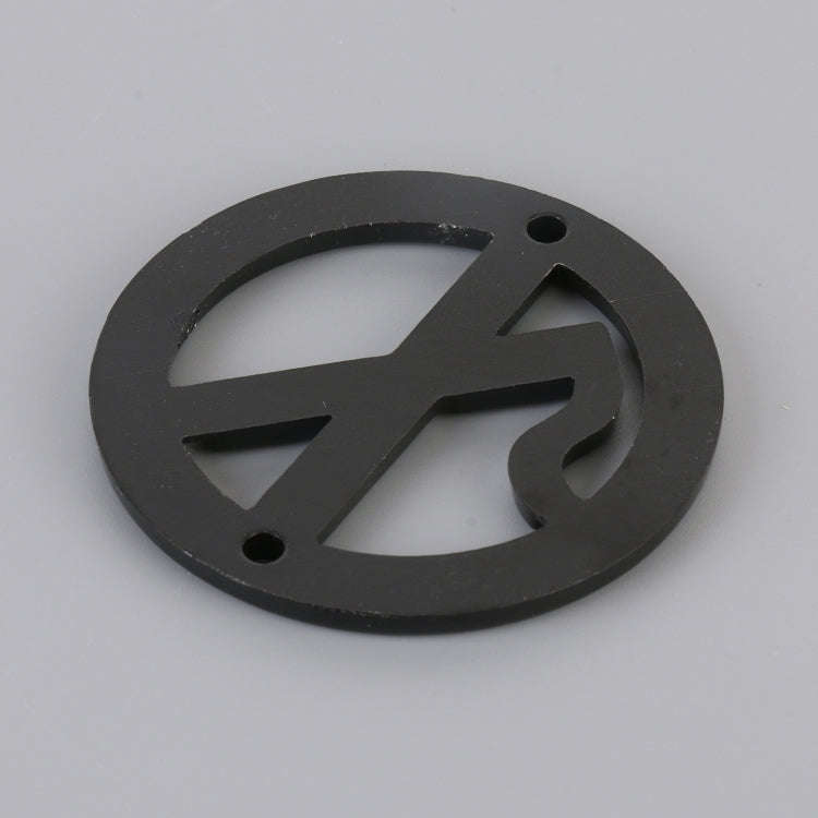 Car No Smoking Sign Personalized Aluminum Alloy Decorative Sticker, Size: 5 x 0.33cm (Black)
