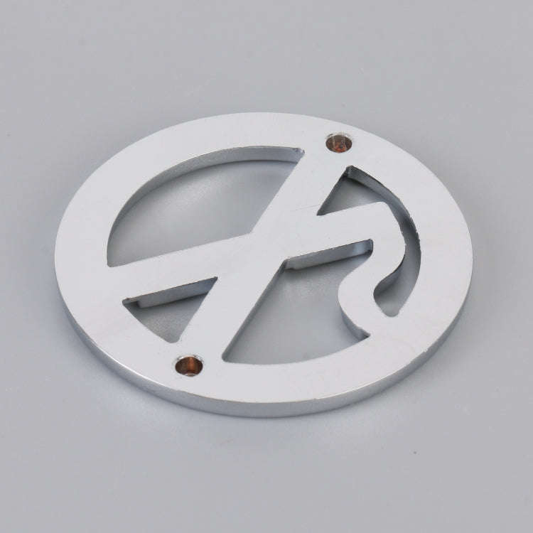 Car No Smoking Sign Personalized Aluminum Alloy Decorative Sticker, Size: 5 x 0.33cm (Silver)