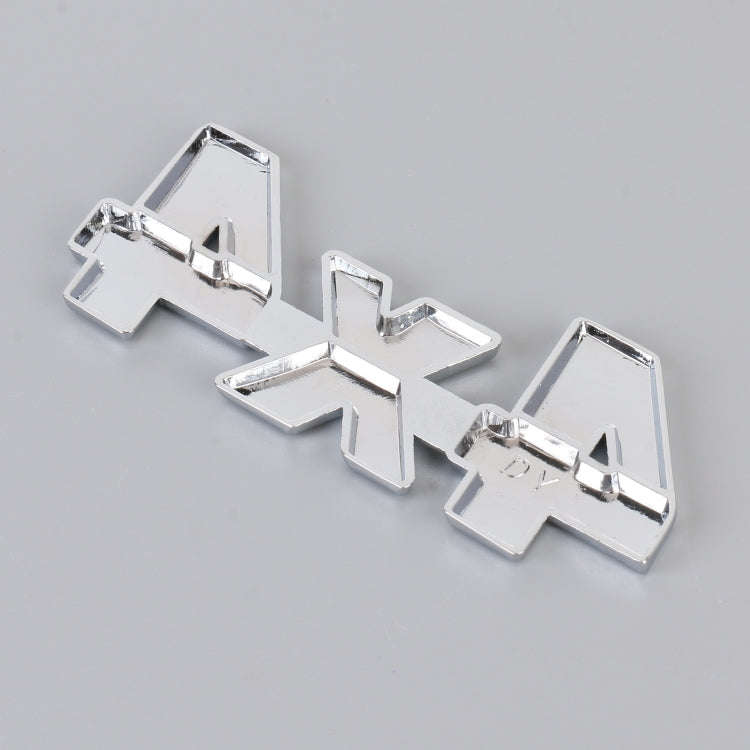 Car Number 4 x 4 Personalized Aluminum Alloy Decorative Sticker, Size: 9 x 3.5 x 2.3cm (Silver)