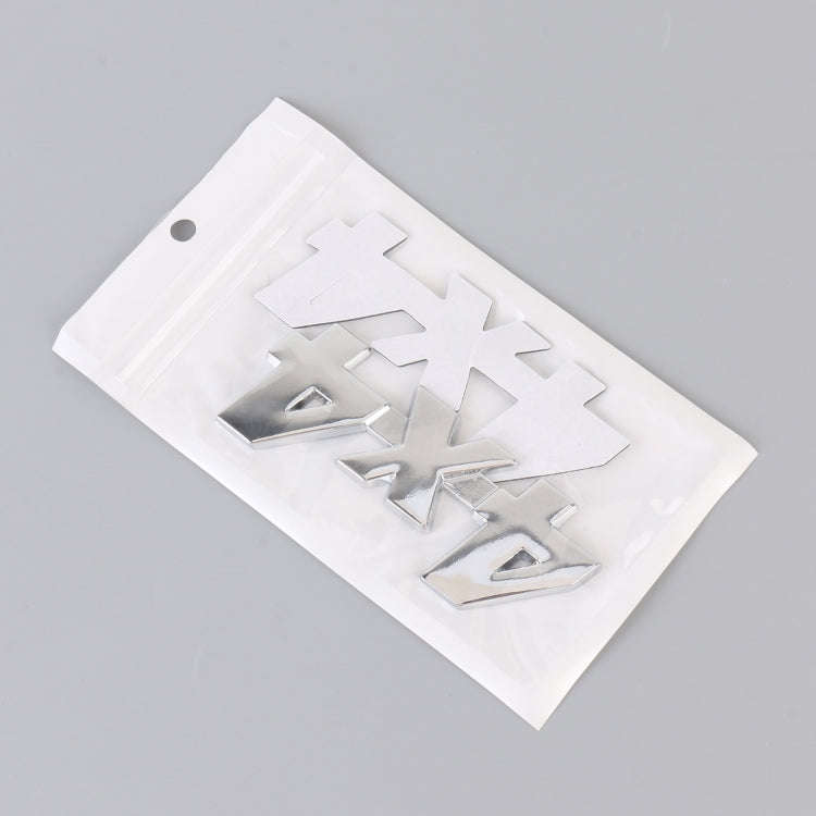 Car Number 4 x 4 Personalized Aluminum Alloy Decorative Sticker, Size: 9 x 3.5 x 2.3cm (Silver)