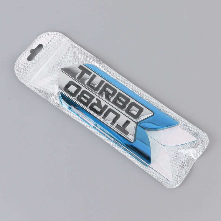 1 Pair Car Turbo Personalized Aluminum Alloy Decorative Stickers, Size: 11.5 x 2.5 x 0.5cm (Blue)