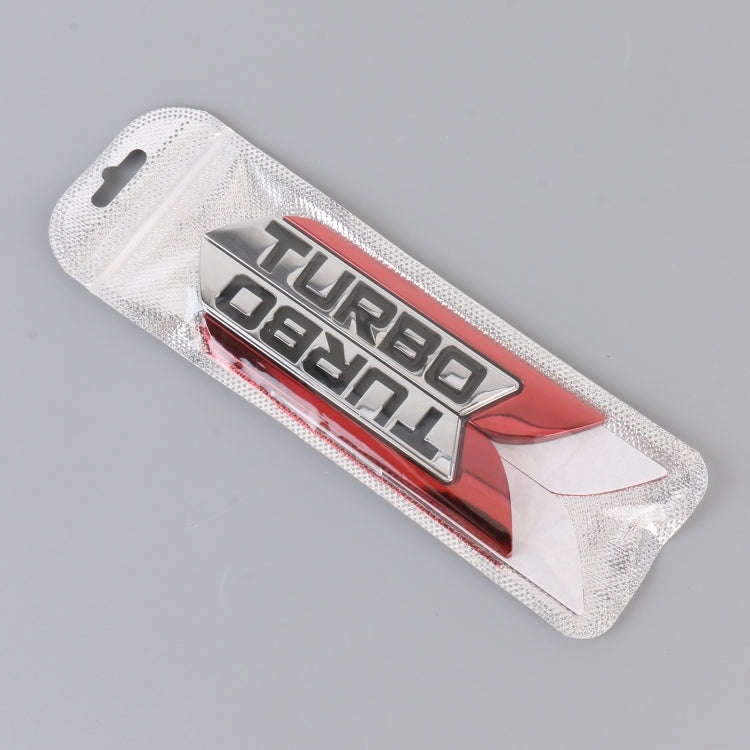 1 Pair Car Turbo Personalized Aluminum Alloy Decorative Stickers, Size: 11.5 x 2.5 x 0.5cm (Red)
