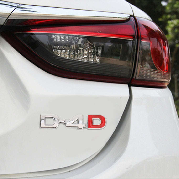 Car D4D Personalized Aluminum Alloy Decorative Stickers, Size:10 x 2.5cm (Silver)