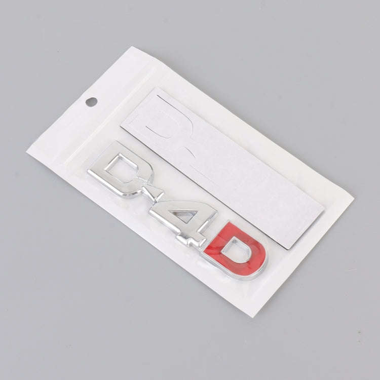 Car D4D Personalized Aluminum Alloy Decorative Stickers, Size:10 x 2.5cm (Silver)