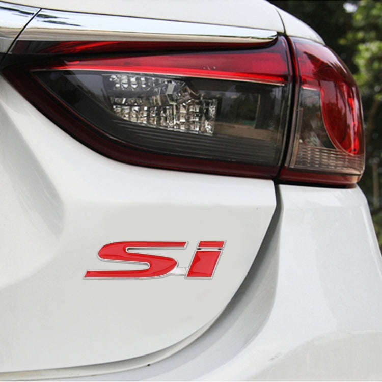 Car Si Metal Stickers Personalized Aluminum Alloy Decorative Stickers, Size:10 x 3cm (Red)