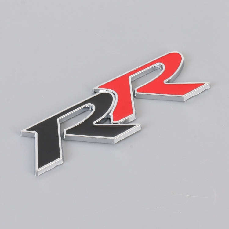 Car Dual R Personalized Aluminum Alloy Decorative Stickers, Size:11 x 3.5cm (Black Red)