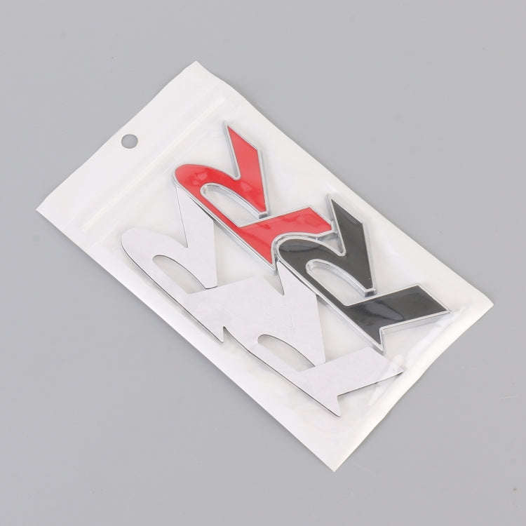 Car Dual R Personalized Aluminum Alloy Decorative Stickers, Size:11 x 3.5cm (Black Red)