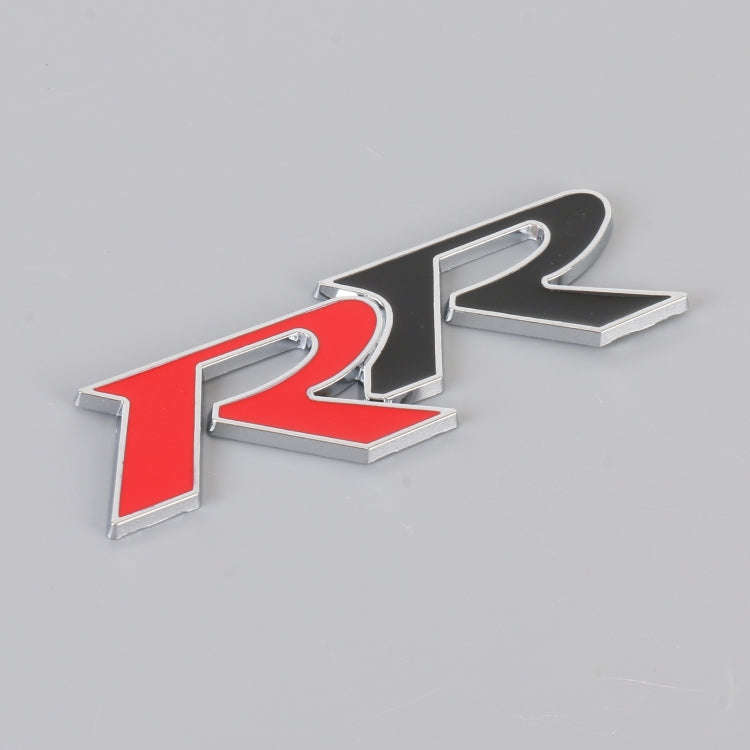 Car Dual R Personalized Aluminum Alloy Decorative Stickers, Size:11 x 3.5cm (Red + Black)