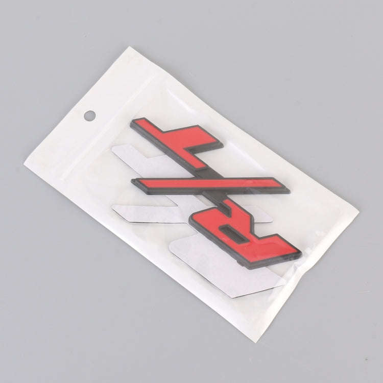 Car R / T Personalized Aluminum Alloy Decorative Stickers, Size:10.5 x 5cm (Black Red)