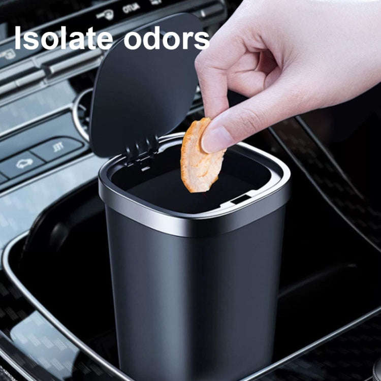 Car Center Armrest Storage Box Push-type Trash Can with Lid