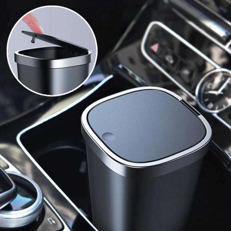 Car Center Armrest Storage Box Push-type Trash Can with Lid