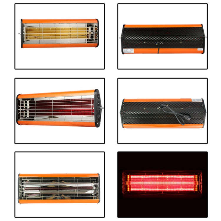 220V 1050W Heat Light Infrared Dryer Spray Paint Heating Curing Lamp Baking Booth Heater, US Plug