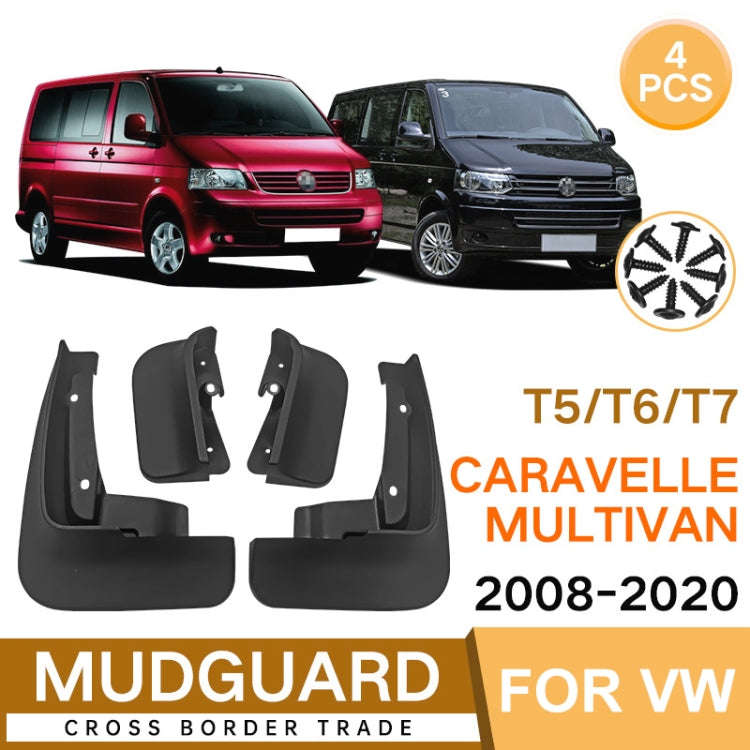For Multivan Carvelle T5/T6 2008-2020 4pcs/Set Car Auto Soft Plastic Splash Flaps Fender Guard