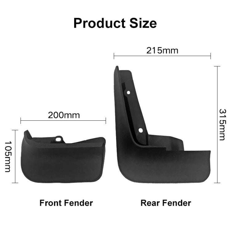 For Multivan Carvelle T5/T6 2008-2020 4pcs/Set Car Auto Soft Plastic Splash Flaps Fender Guard