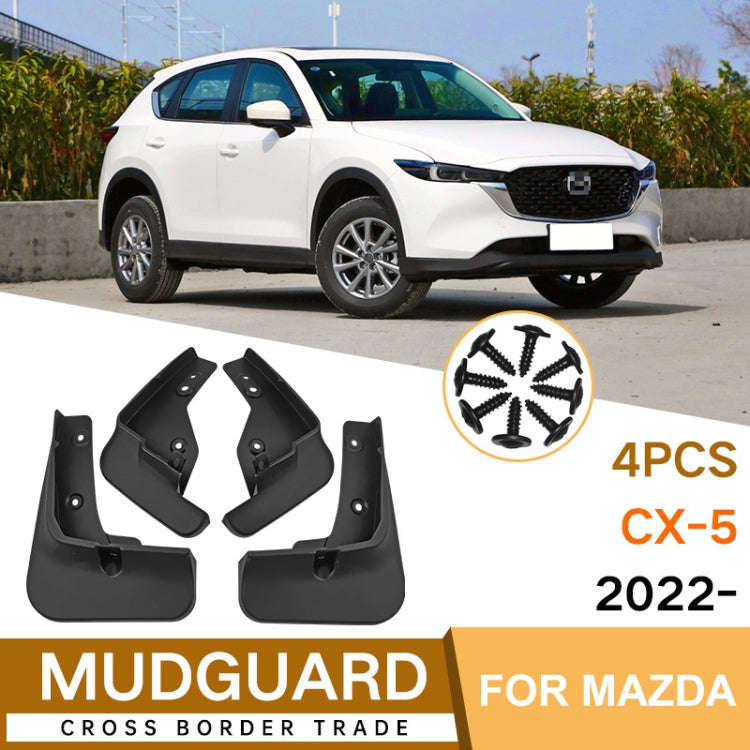 For Mazda CX-5 2022 4pcs/Set Car Auto Soft Plastic Splash Flaps Fender Guard