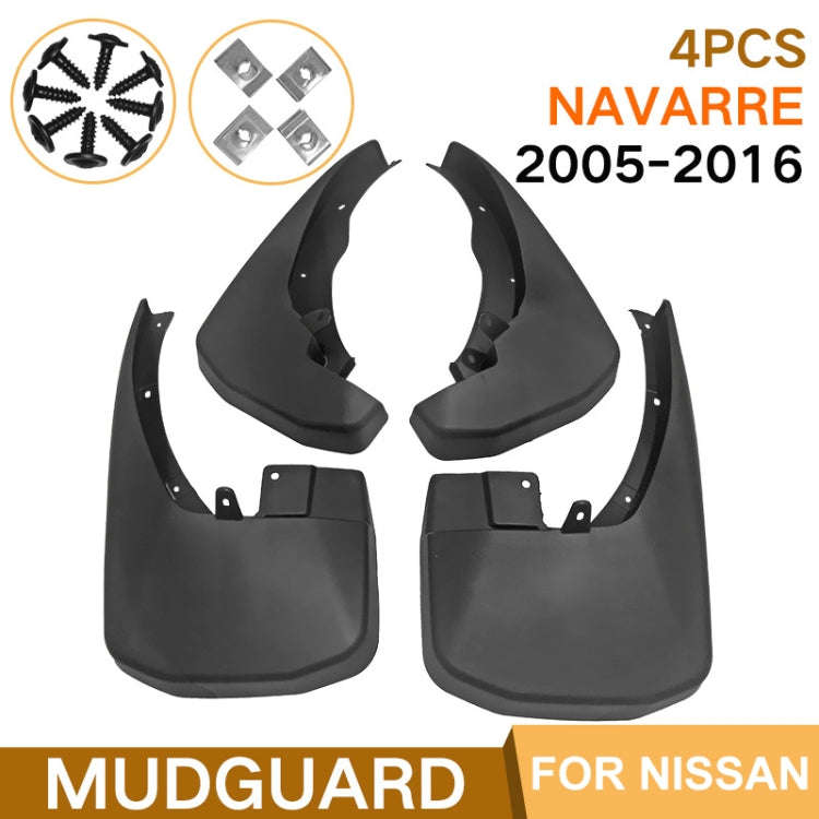 For Nissan Frontier Navarre 2015-2016 4pcs/Set Car Auto Soft Plastic Splash Flaps Fender Guard