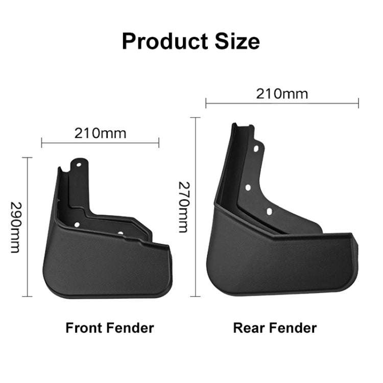 For Polestar 2 4pcs/Set Car Auto Soft Plastic Splash Flaps Fender Guard