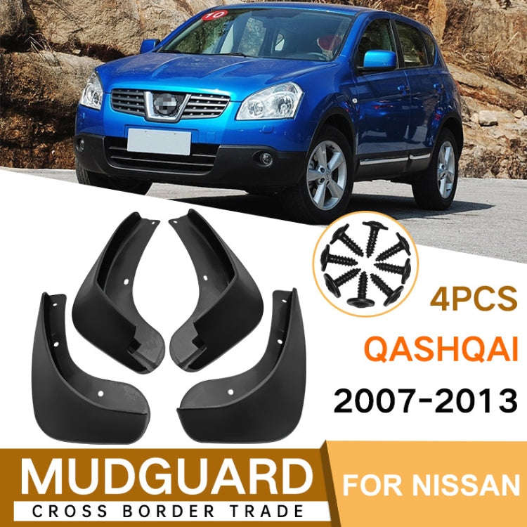 For Nissan Qashqai J10 2007-2013 4pcs/Set Car Auto Soft Plastic Splash Flaps Fender Guard