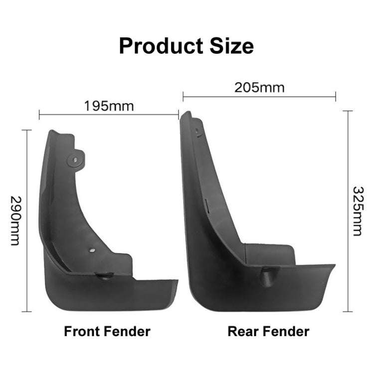 For Toyota Corolla Cross 2020 4pcs/Set Car Auto Soft Plastic Splash Flaps Fender Guard