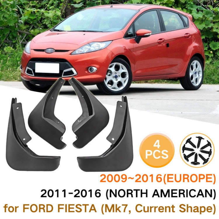For Ford Fiesta 4pcs/Set Car Auto Soft Plastic Splash Flaps Fender Guard