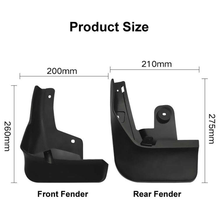 For Toyota Raize / Daihatsu Rocky 2020-2021 4pcs/Set Car Auto Soft Plastic Splash Flaps Fender Guard
