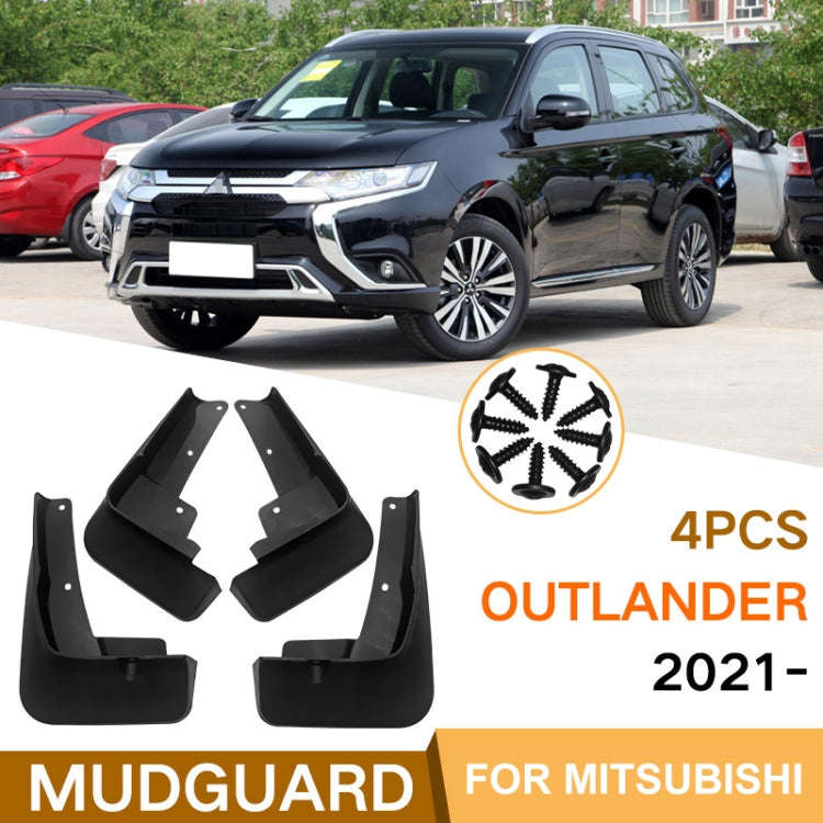 For Mitsubishi Outlander 2021 4pcs/Set Car Auto Soft Plastic Splash Flaps Fender Guard