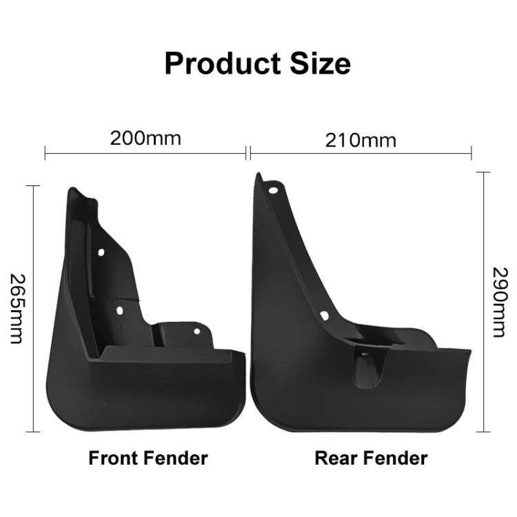 For Changan UNI-K 2021-2022 4pcs/Set Car Auto Soft Plastic Splash Flaps Fender Guard