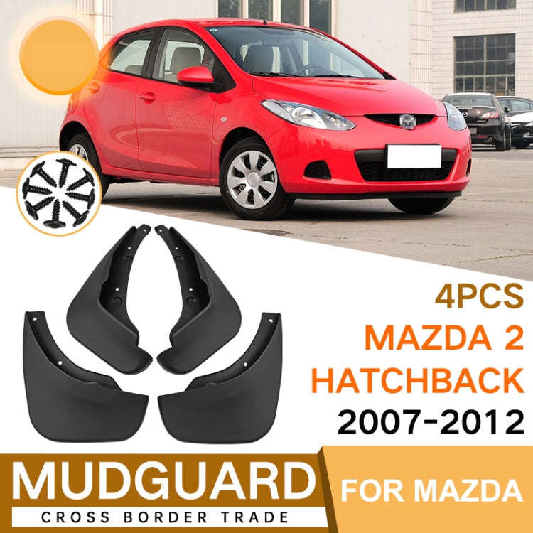 For Mazda 2 Hatchback 2007-2012 4pcs/Set Car Auto Soft Plastic Splash Flaps Fender Guard