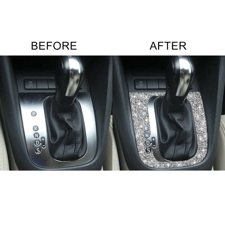 Car Gear Adjustment B Diamond Decoration Cover Sticker for Volkswagen Golf 6 2008-2012, Left-hand...