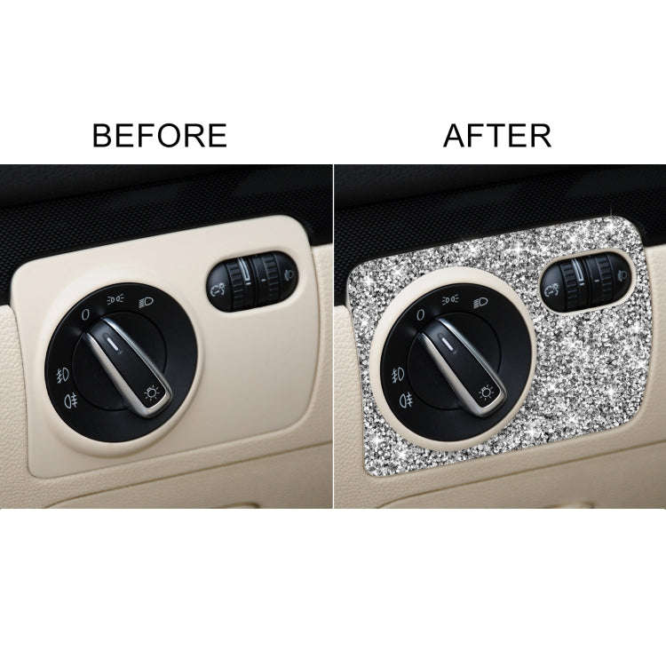 Car Headlight Diamond Decoration Cover Sticker for Volkswagen Golf 6 2008-2012, Left-hand Drive