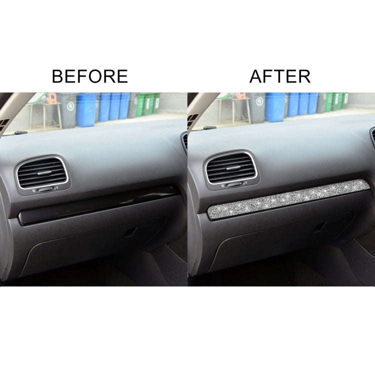 Car Central Control Diamond Decoration Cover Sticker for Volkswagen Golf 6 2008-2012, Right-hand ...