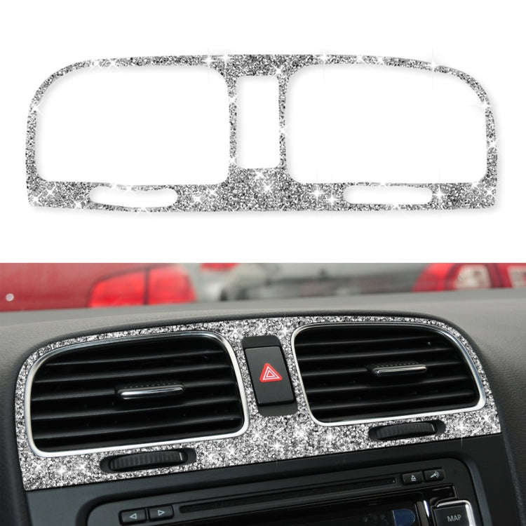 Car Middle Air Outlet Diamond Decoration Cover Sticker for Volkswagen Golf 6 2008-2012, Left and ...