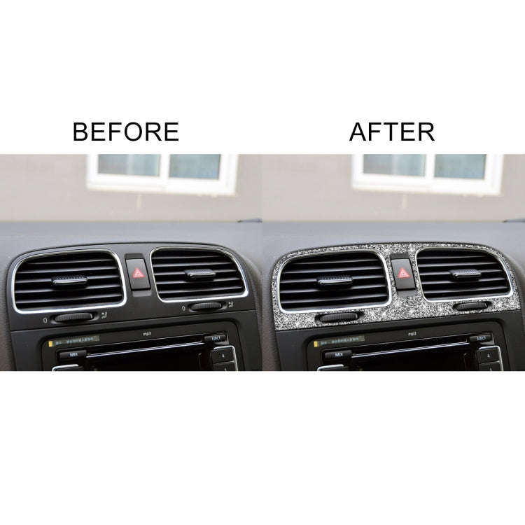 Car Middle Air Outlet Diamond Decoration Cover Sticker for Volkswagen Golf 6 2008-2012, Left and ...