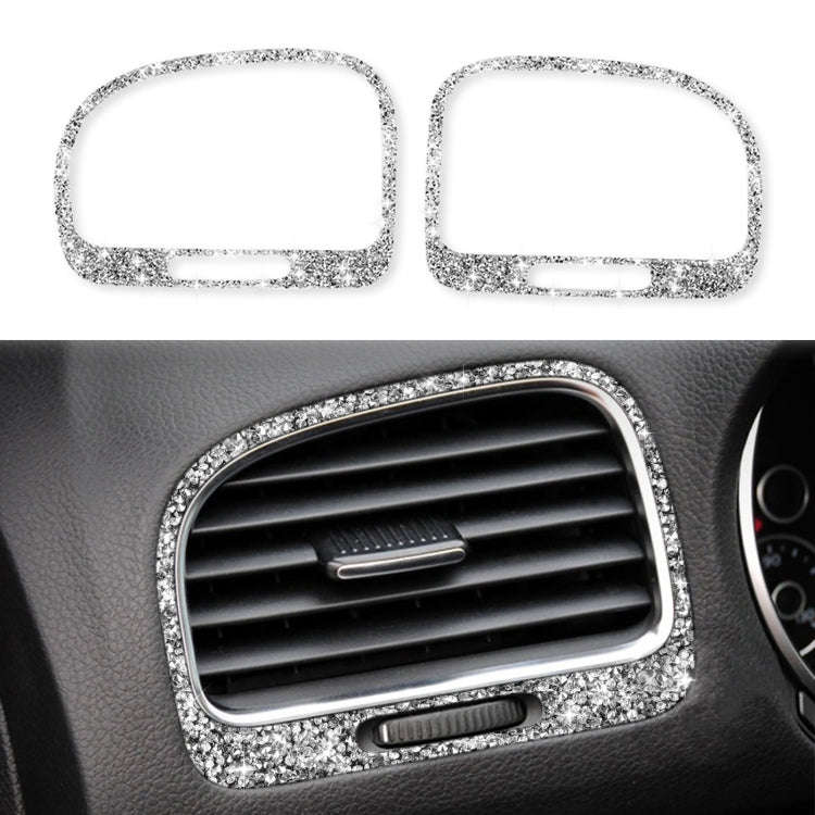 Car Left and Right Air Outlet Diamond Decoration Cover Sticker for Volkswagen Golf 6 2008-2012, L...