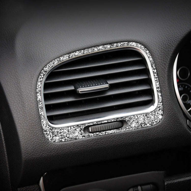 Car Left and Right Air Outlet Diamond Decoration Cover Sticker for Volkswagen Golf 6 2008-2012, L...