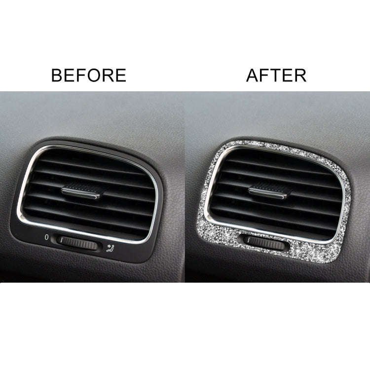 Car Left and Right Air Outlet Diamond Decoration Cover Sticker for Volkswagen Golf 6 2008-2012, L...