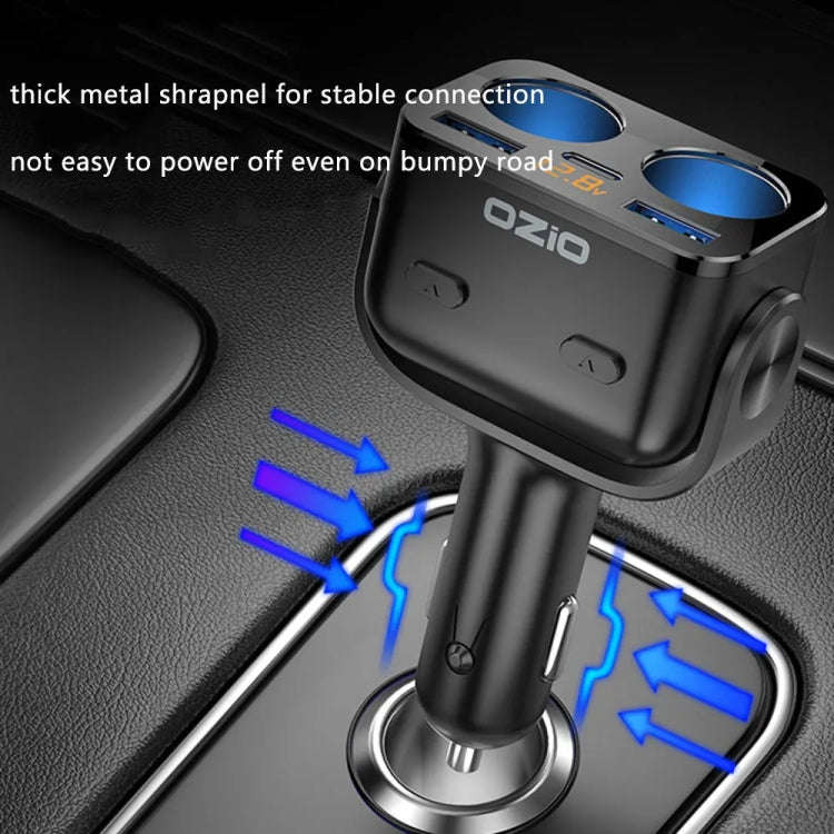 Ozio Y48TC QC3.0 + Type-C Dual Port Fast Charging Multi-function Car Charger Cigarette Lighter