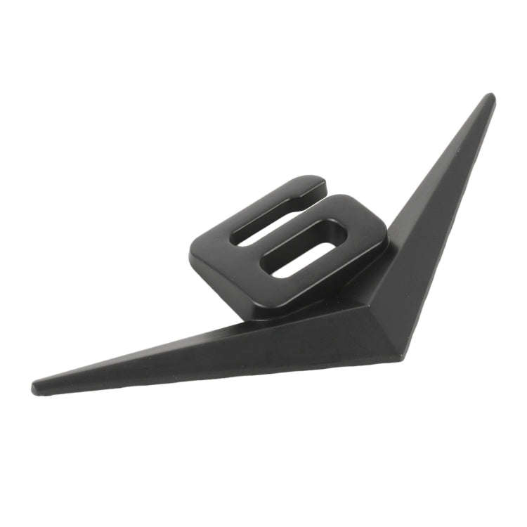 Car Number 6 Personalized Aluminum Alloy Decorative Stickers, Size:10x4x0.4cm (Black)